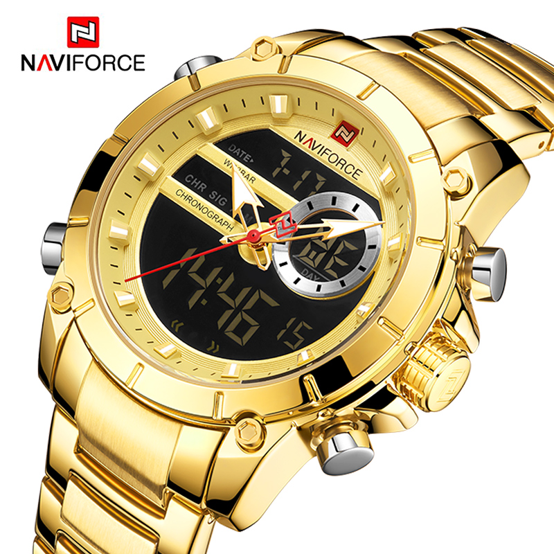 Relógio Masculino Naviforce NF9163 Quartzo A Prova D'Água - Oferta Válida Apenas Hoje