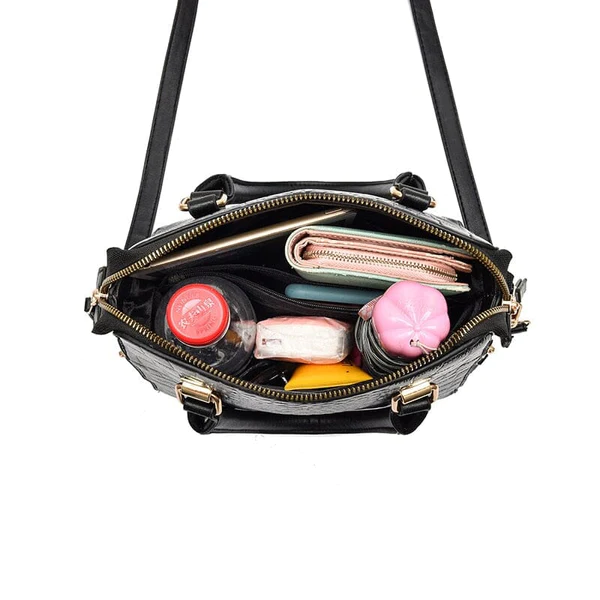 Bolsa Couro Gold Design Crocodilo - Oferta Válida Apenas Hoje
