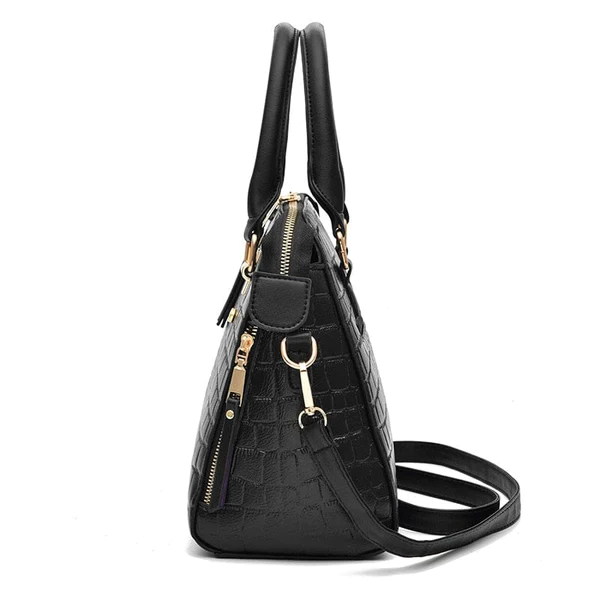 lateral da bolsa couro golden crocodilo