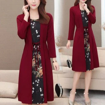 Vestido 2 em 1 com mangas DuoLuxo vermelho