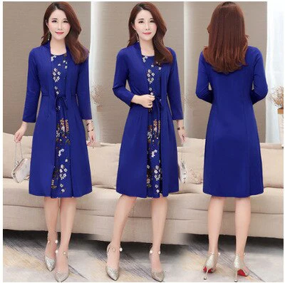 Vestido 2 em 1 com mangas DuoLuxo azul