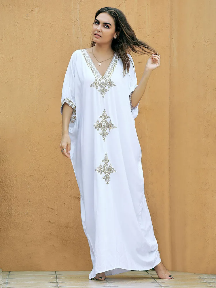 Vestido Longo Capri Luxuoso Longo Gola V Moderno Festa