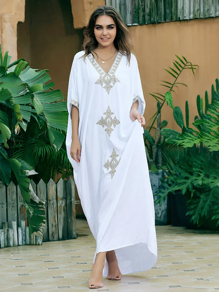 Vestido Longo Capri Luxuoso Longo Gola V Moderno Festa