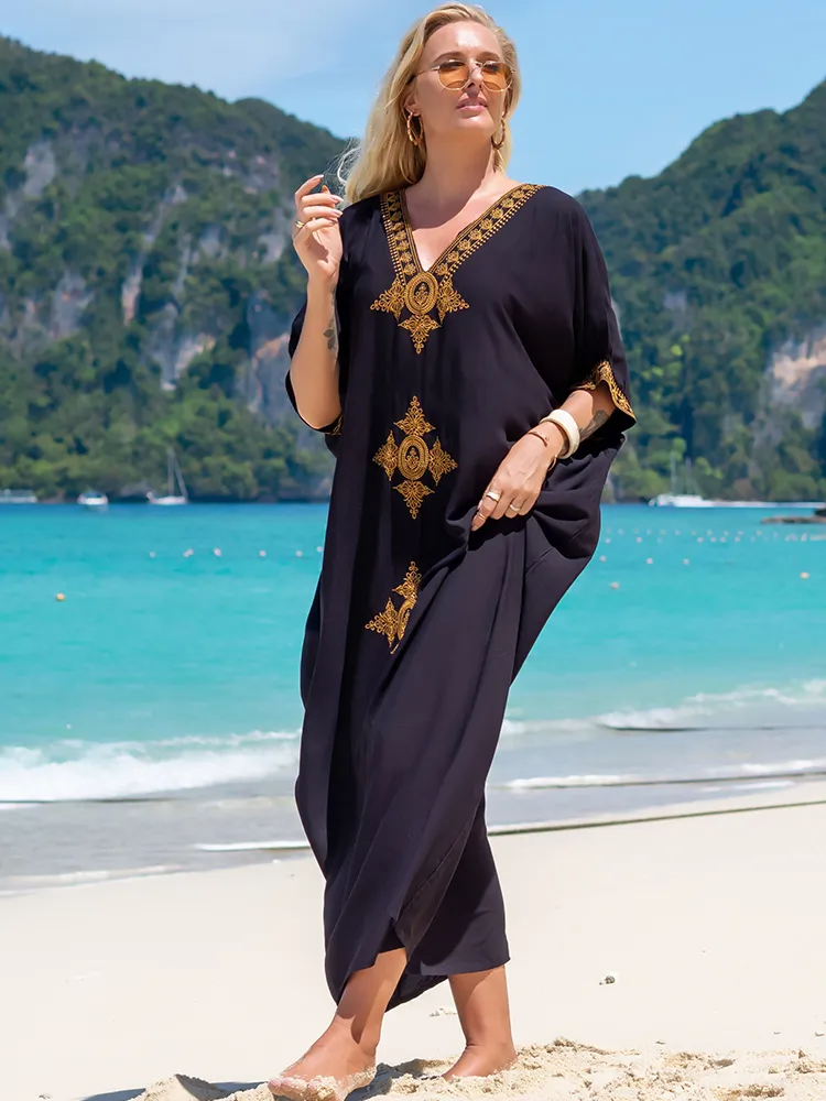 Vestido Longo Capri Luxuoso Longo Gola V Moderno Festa