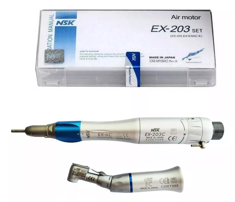 kit academico odontologico nsk com contra angulo, micromotor, peça reta