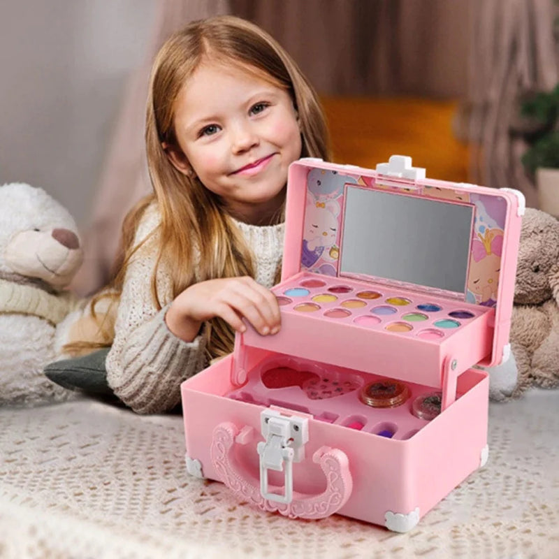 maleta de maquiagem infantil rosa