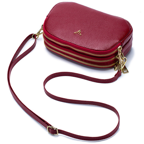 Bolsa Transversal Feminina de Couro Legítimo Nina®︎ - Oferta Válida Apenas Hoje