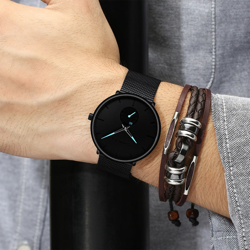 Relógio Masculino CRRJU Minimalista Luxo - Oferta Válida Apenas Hoje