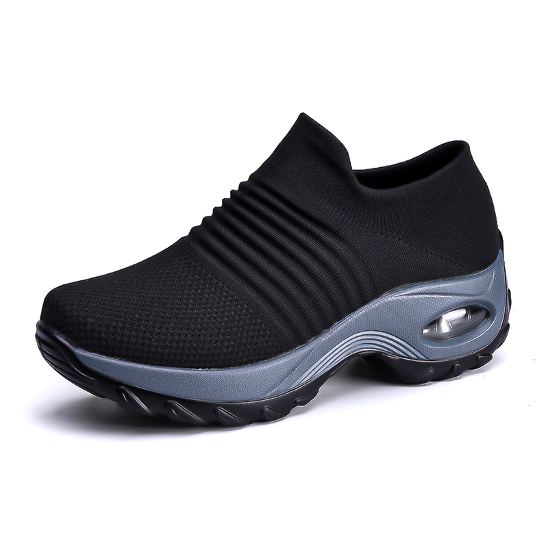 tenis para caminhada ortopédico feminino run 360 preto